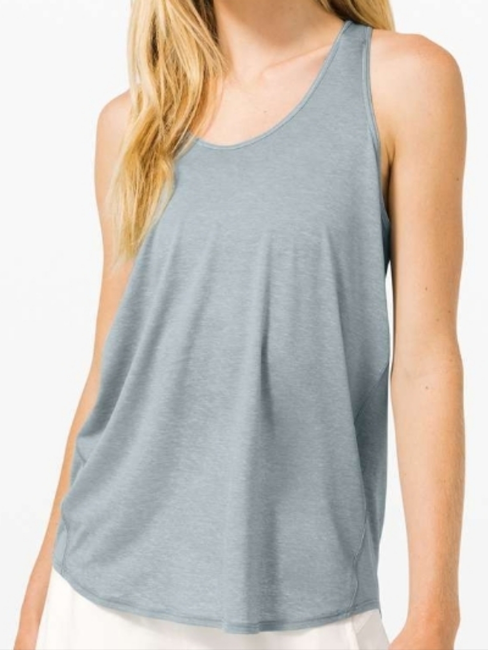 Lululemon Women's Essential Tank Pleated Blue Cast sz 12